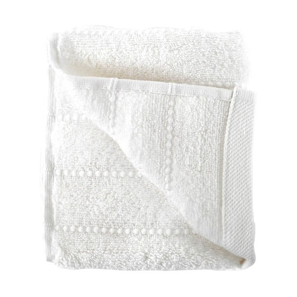 Bílý ručník z česané bavlny Pierre, 30 x 50 cm