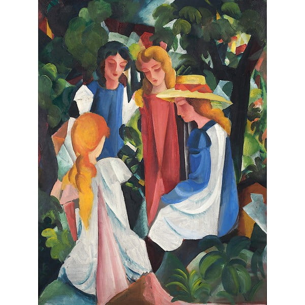 Maali reproduktsioon, 40 x 60 cm. August Macke - Four Girls - Fedkolor