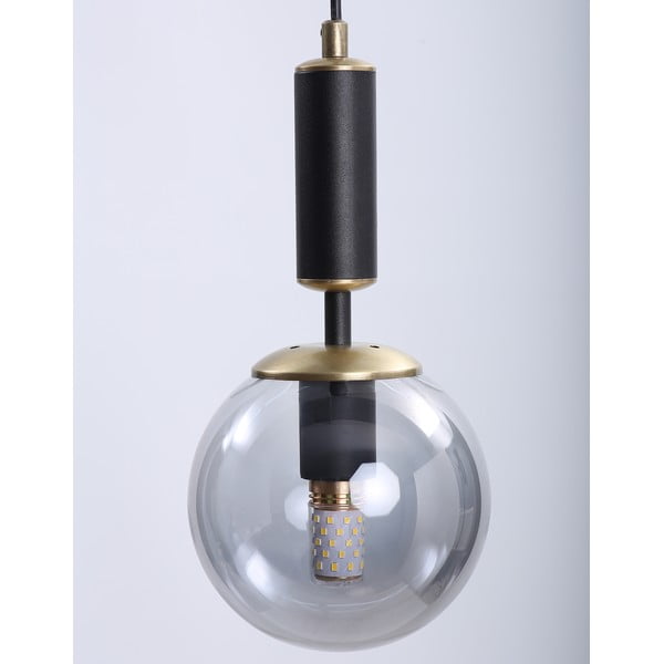 Hall-must klaasist varjuga rippvalgusti ø 15 cm Hector - Squid Lighting-image-1