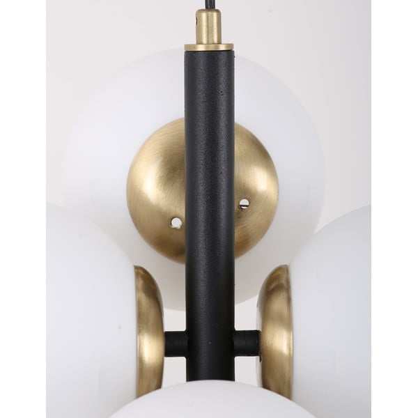 Must-valge klaasist varjuga rippvalgusti ø 15 cm Forte – Squid Lighting-image-4