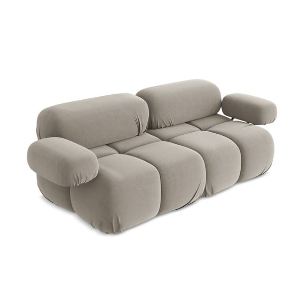 Beež sametist moodulsofa 190 cm Lokua - Makamii-image-1