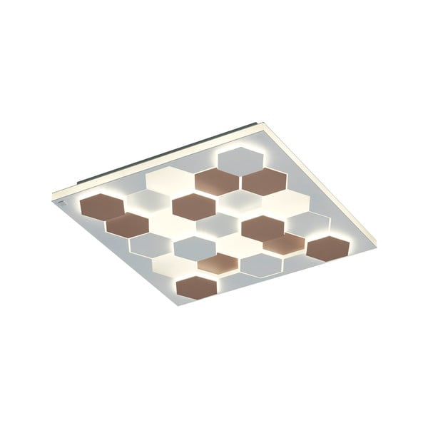 Valge LED laevalgusti hääljuhtimise/mobiilirakenduse juhtimisega metallist varjuga 55x55 cm Cifavo - CINQUE