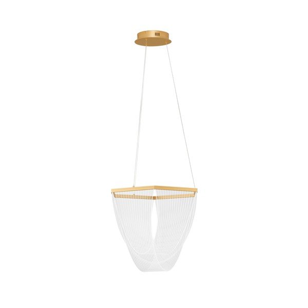 Alumiiniumist hämardatav LED-ripatslamp kuldses värvitoonis akrüülklaasist varjuga, läbimõõduga 52 cm Valentin - Nova Luce