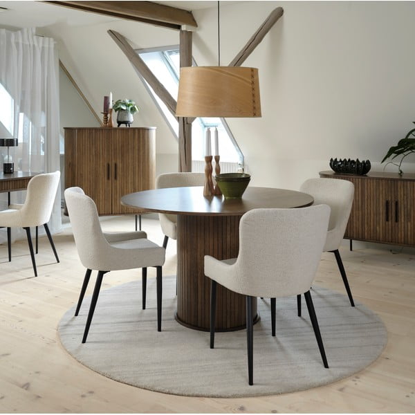 Ümmargune söögilaud tammepuust ø 120 cm Nola - Unique Furniture-image-1