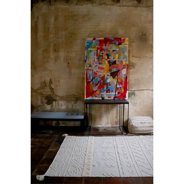 Valge pestav käsitsi kootud puuvillane vaip 120x160 cm Tribu Natural - Lorena Canals-image-4