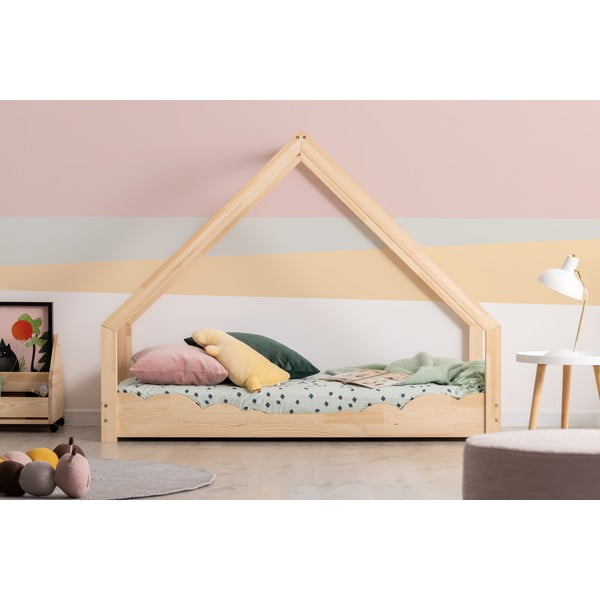 Domečková dětská postel z borovicového dřeva Adeko Loca Dork, 100 x 140 cm