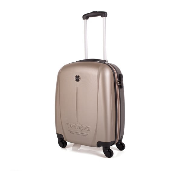Béžový cestovní kufr na kolečkách Arsamar Collins, výška 55 cm