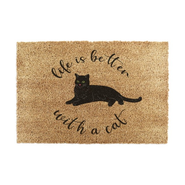 Kookosmatt 60x90 cm Life Is Better With a Cat - Artsy Doormats