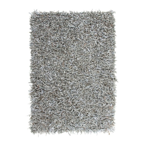 Šedý kožený koberec Rodeo, 160x230cm