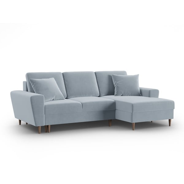 Helesinine sametist panipaigaga nurgadiivanvoodi (parem nurk) Kyoto - Cosmopolitan Design-image-4