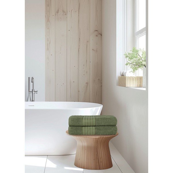 Helerohelised puuvillased froteerätikud 2 tk komplektis 70x140 cm - Good Morning-image-1