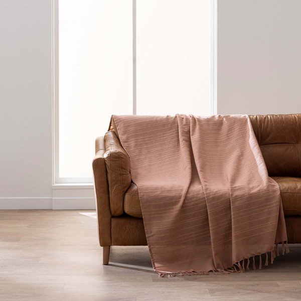 Puuvillane voodikate terrakota värvi 125x150 cm Lilia - douceur d'intérieur-image-3