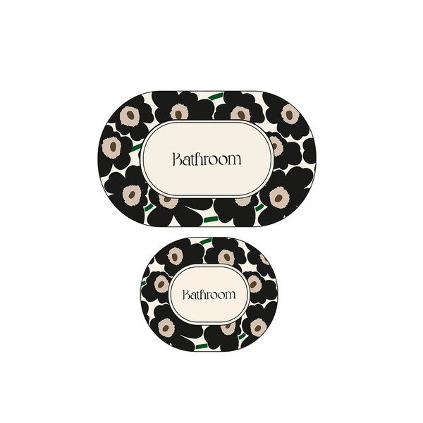 Mustad/beežid vannitoamatid komplektis (2 tk), 60x100 cm Oweld - Foutastic