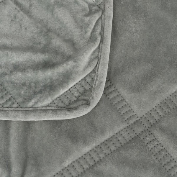 Hallikasroheline sametist tepitud voodikate 230x260 cm - Ixia-image-1