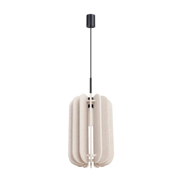 Beež metallist ripplamp tekstiilist varjuga, ø 27 cm Elom - Sollux