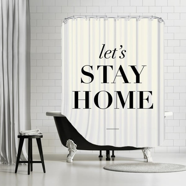 Koupelnový závěs Let's Stay Home, 180x180 cm