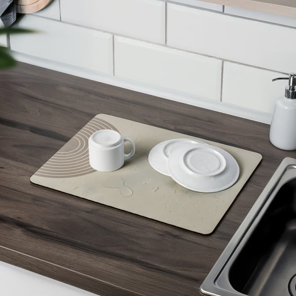 Beež kummist nõudekuivatusalus 40x30 cm Dima - Wenko-image-2