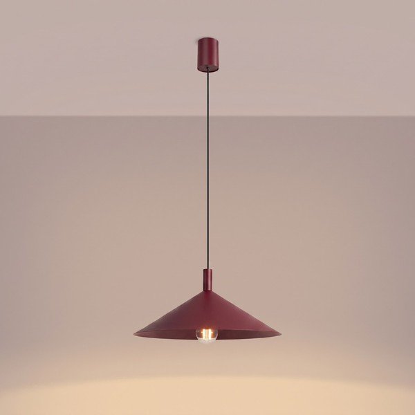 Burgundia värvi terasest ripplamp ø 40 cm Zylo - Sollux-image-3