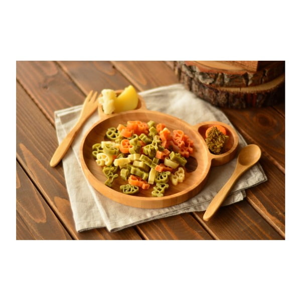 Bambusest valmistatud söögikomplekt lastele Teddy - Bambum-image-1