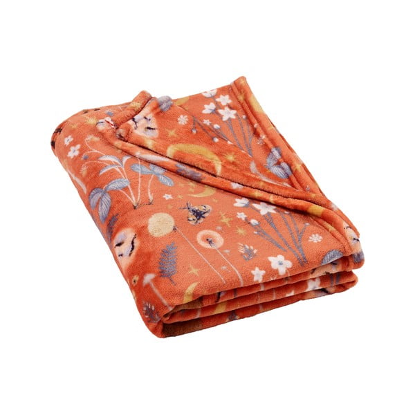 Oranž mikroplüüsist tekk 130x170 cm Enchanted Twilight Animals - Catherine Lansfield