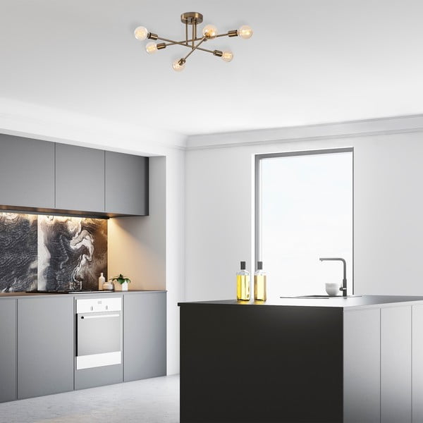 Kuldne laevalgusti 64x64 cm Flower - Opviq lights-image-1