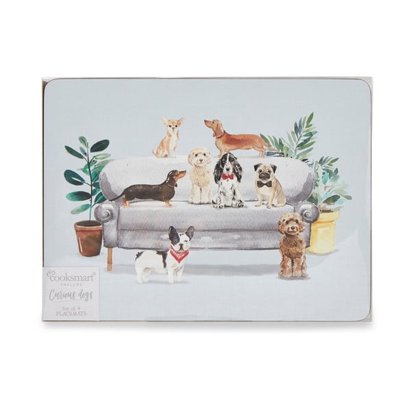 Korgist taldrikut 4 tk 21,5x29 cm Curious Dogs - Cooksmart ®-image-3