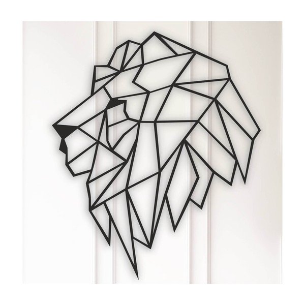 Černá nástěnná dekorace Lion