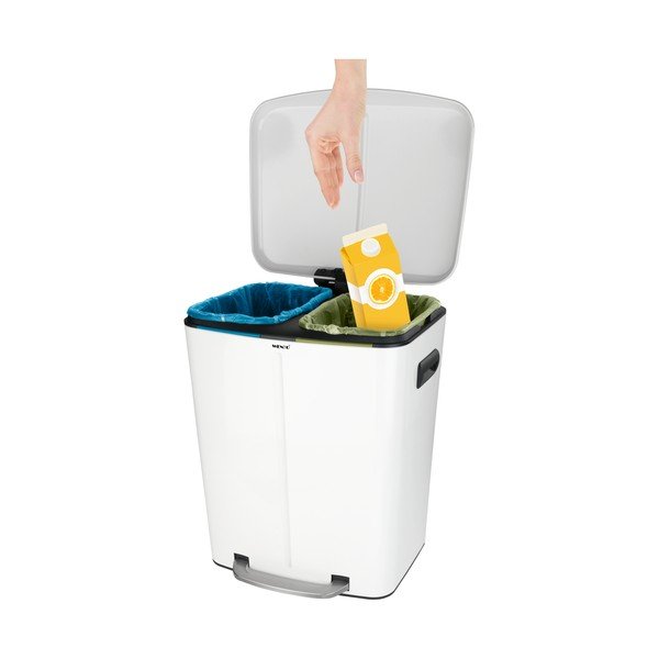 Topelt valge pedaaliga prügikast , 2x 20 l Primo - Wenko-image-1