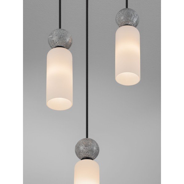 Matt must kivist ripplamp klaasist varjuga, ø 25 cm Filomena - Nova Luce-image-1