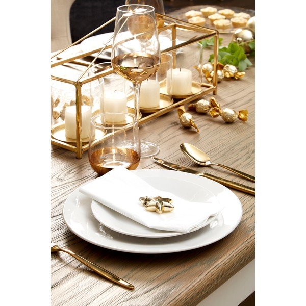 Sada 4 sklenic na víno s detaily ve zlaté barvě Premier Housewares Horizon-image-1