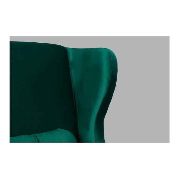 Tmavě zelené křeslo ušák SKANDICA Ingrid Green-image-4
