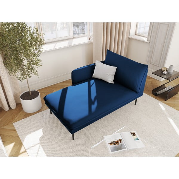 Sinine sametist lamamist tugitool (vasakpoolne nurk) Vienna - Cosmopolitan Design-image-1