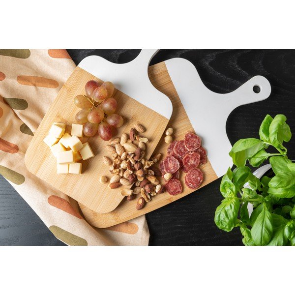 2 bambusest lõikelaua komplekt valge käepidemega Gourmet - PT LIVING-image-4
