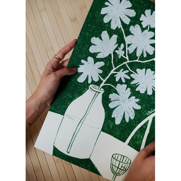 Plakat 30×40 cm Blue Flowers & Red Wine – The Poster Club-image-3