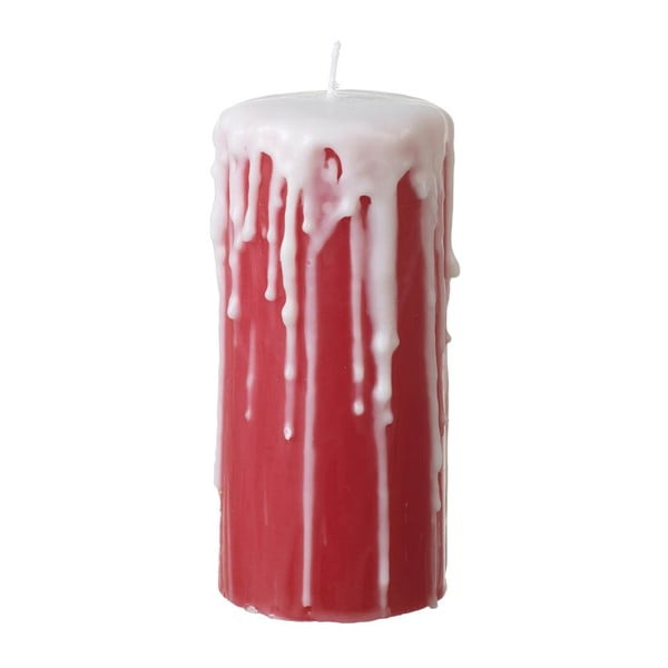 Červená svíčka Parlane Drips, 15 cm