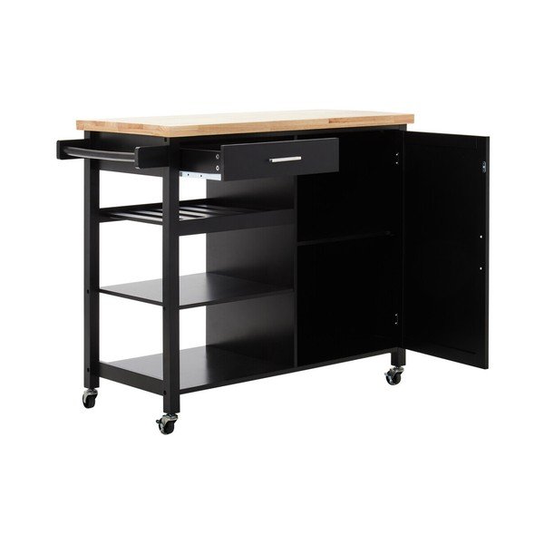 Kummipuust serveerimislaud ratastel 48x105 cm Frankfurt - Premier Housewares-image-4