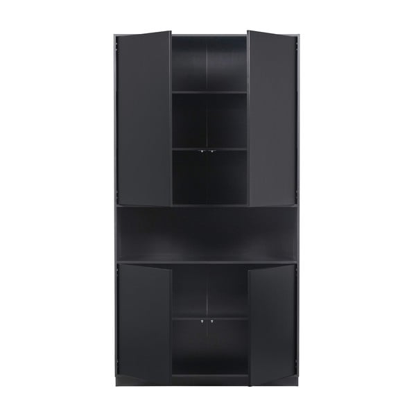 Must männipuidust modulaarne raamaturiiul 190x210 cm Finca - WOOOD-image-4