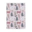 Roosa puuvill-satiinist teki ja padjapüüride komplekt 140x200 cm Meow Meow – Butter Kings