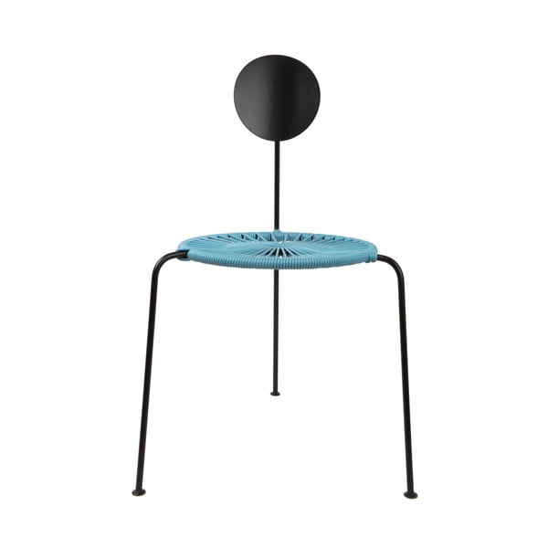 Černá jídlení židle se světle modrým sedákem OK Design Centro