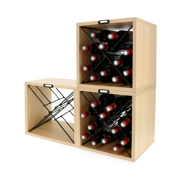 Naturaalset värvi pöögi dekoratsiooniga veinihoidik 12 pudelile - Compactor-image-3