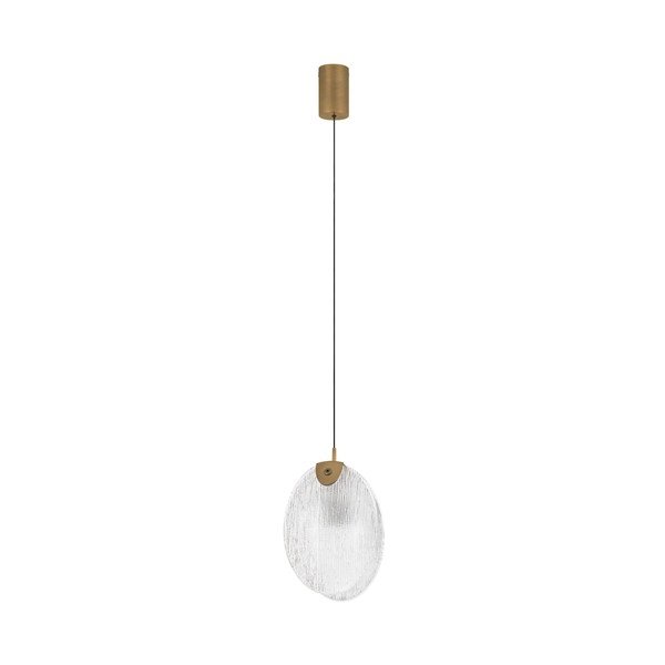 Messingivärvi terasest LED-ripplamp klaasist varjuga Shelina - Nova Luce