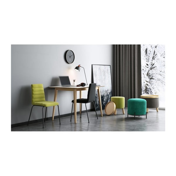 Zelená stolička s detaily z bukového dřeva a odnímatelnou deskou Garageeight Molde, ⌀ 35 cm-image-4