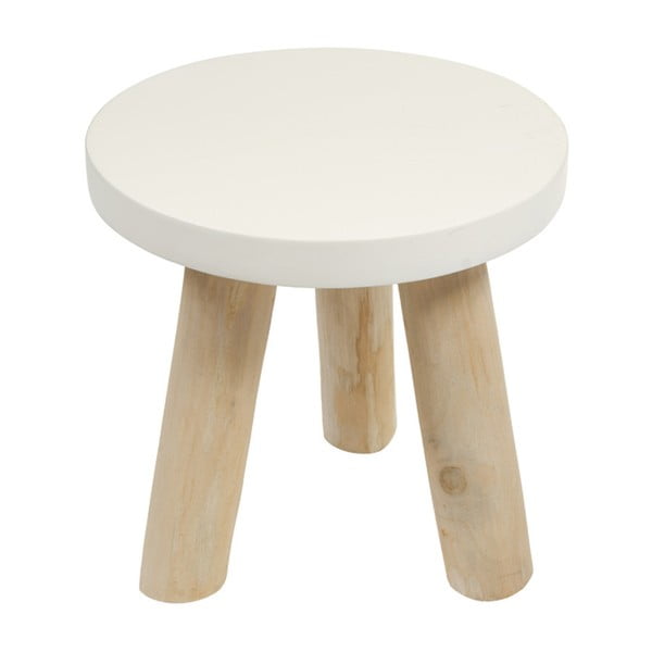 Bílý odkládací stolek ze dřeva trembesi Santiago Pons Riga, 45 cm