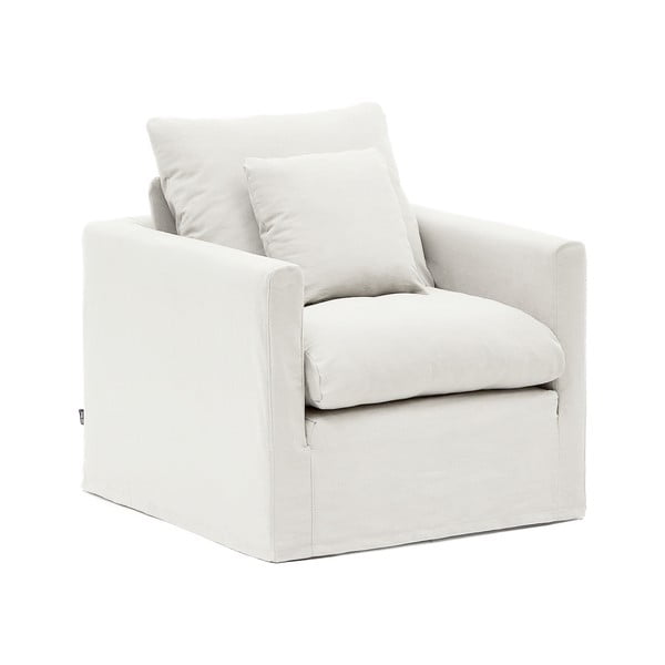 Valge linane tugitool Nora - Kave Home