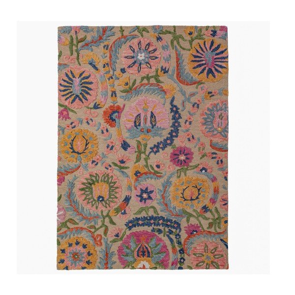 Käsitsi kootud villane vaip 140x200 cm Amira Floral - Flair Rugs