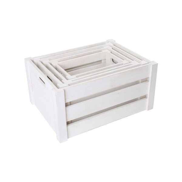 4 valge puust kastide komplekt Siledad - Legler