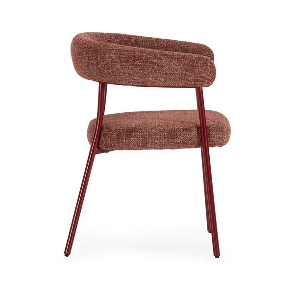 Terrakotta tooni polsterdatud söögitoolid käetugedega, 2 tk komplektis Yuri - MOME-image-3