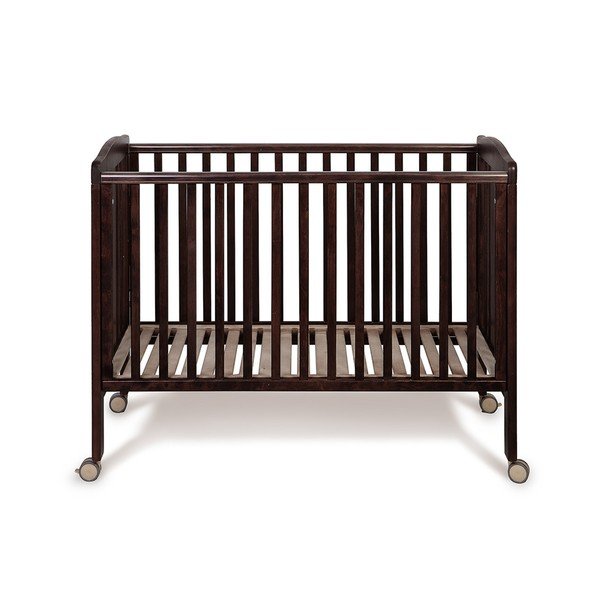 Tmavě hnědá postýlka na kolečkách s polohovatelnou bočnicí YappyKids Qu, 120 x 60 cm-image-3