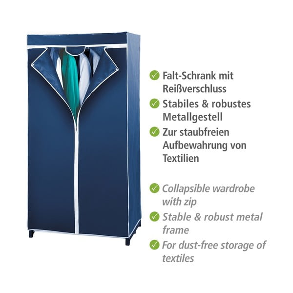 Sinisest riidest riidekapp 75x150 cm Air - Wenko-image-2