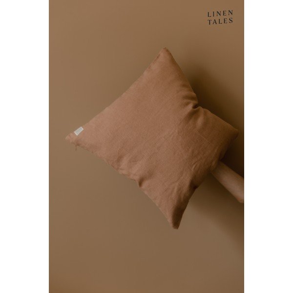 Terrakottapruun linane padjapüür, 45 x 45 cm - Linen Tales-image-1